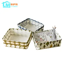 LIYIMENG коробка для макияжа льняные настольные корзины для хранения ювелирных изделий канцелярский офисный организатор случае косметики Шкатулка Контейнер S0682