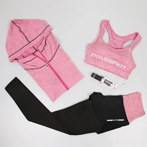 Yoga suit three pieces of font b women s b font shock proof bra nine minutes