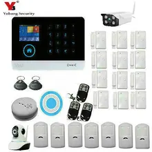 YobangSecurity Wireless Wifi Gsm ANDROID IOS APP Touch Screen Keypad Home Security Alarm System with Outdoor Indoor IP Camera