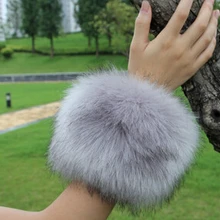 Осенне-зимняя обувь очень большие женские пальто из искусственного меха с манжетами из лисьего меха Зимние oversleeps кольцо на руку wristiest Перчатки зимние Гетры для рук