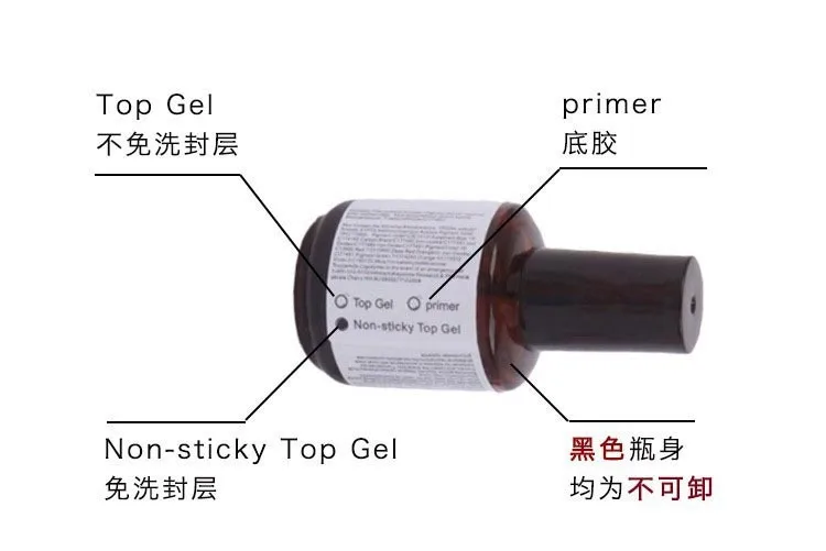 1pcs 14ml Nail Polish Non-sticky Top Coat High Quality UV Gel Top Coat Primer For Nail Art Manicure Tool 2