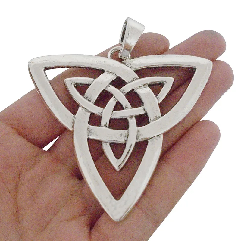 3 x Antique Silver Large Keltic Knot Trinity Triquetra Statement Charms