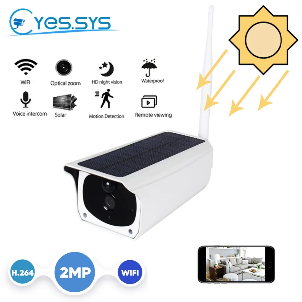 Eyessys 1080P ip камера на солнечной батарейке 2.0MP беспроводная Wi Fi видеонаблюдения