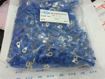 

200pcs RV2-3.5M AWG16-14 #6 Blue Circular Pre-insulating Ring Terminal TO-JTK Cold pressed terminals