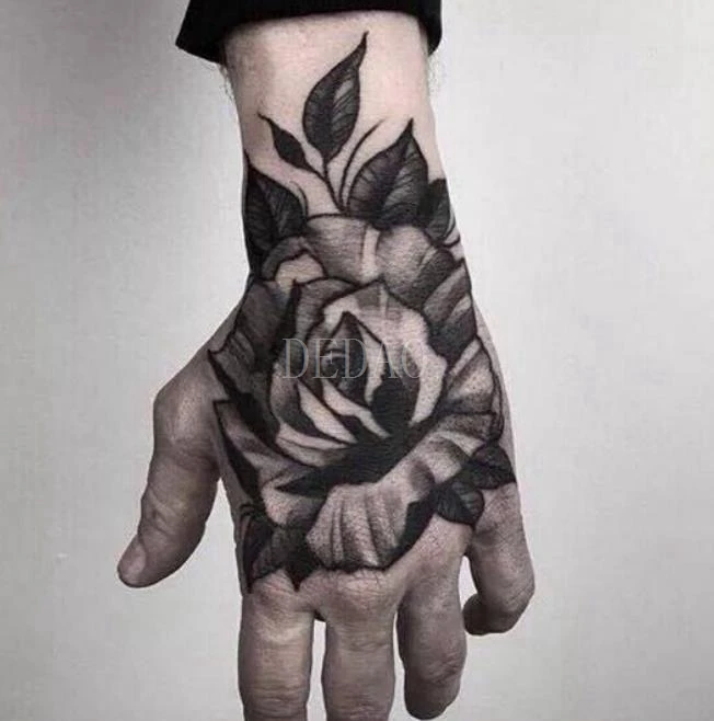 Водонепроницаемые временные фальшивые татуировки стикер Роза цветок задняя часть руки Татто Мода крутые флэш-тату Тату татуаж для мужчин