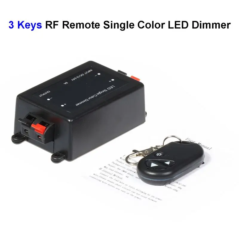 25pcs 12V 3 Keys Single Color LED Dimmer Controller RF Wireless Remote