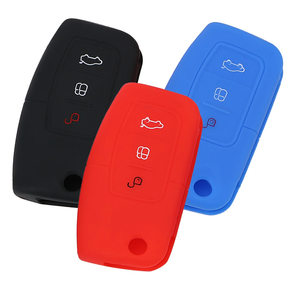 

3 Buttons Car Key Case Cover Flip Remote For Mondeo MK4 For Ford Fiesta Focus Galaxy Kuga S-Max C-Max Key Shell Protector Bag