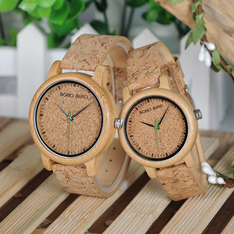 BOBO BIRD Lovers часы деревянные часы ручной работы пробковый ремешок бамбуковые женские часы Роскошные в коробке принимаем логотип Прямая поставка