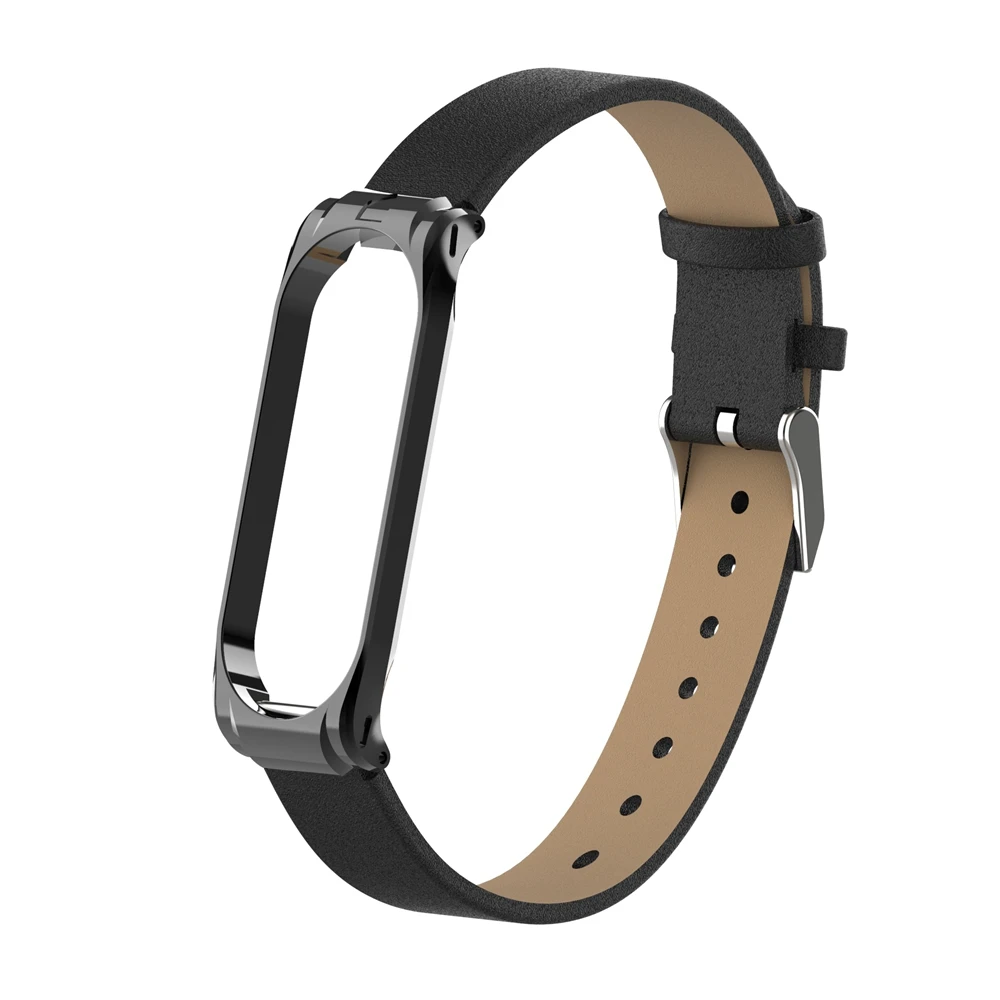 Кожаный ремешок для Xiaomi mi Band 4 3 Смарт-браслет металлический чехол для спортивных часов для mi Band 4 Замена