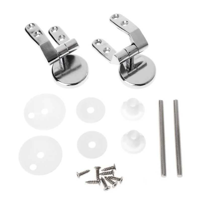 

Everlasting Alloy Replacement Toilet Seat Hinges Mountings Set Chrome with Fittings Screws For Toilet Accessories