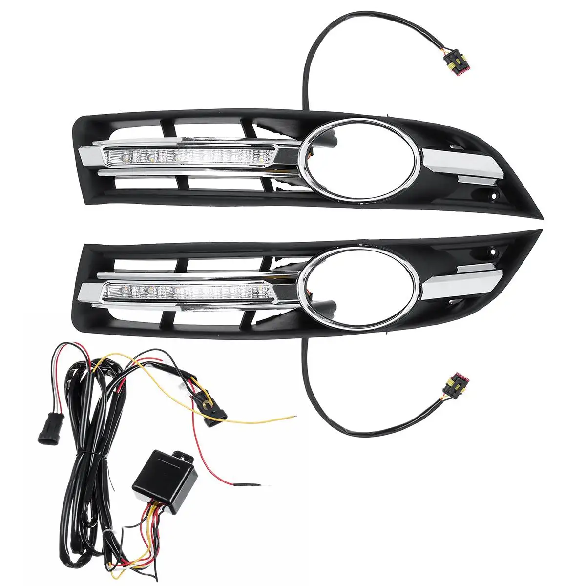 Led Drl для VW Passat B6 2007 2008 2009 2010 2011 указатель поворота дневной ходовой светильник передний бампер для вождения противотуманная фара Дневной светильник DRL