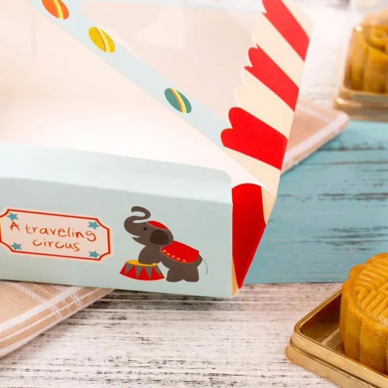 6 шт. цирковая тематика мультяшный набор для вечеринки торт коробка 4 торта можно поставить день рождения детей, мальчика вечерние украшения подарочные коробки для конфет коробка