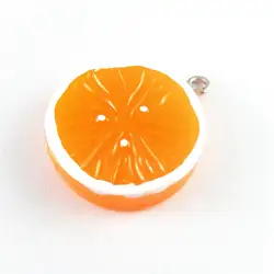 5pcs/lot Artifical Fruit Orange Resin Necklace Pendant Charms 33*27mm Lovely Baby Jewelry Making Fine Accessories Crafts 51336