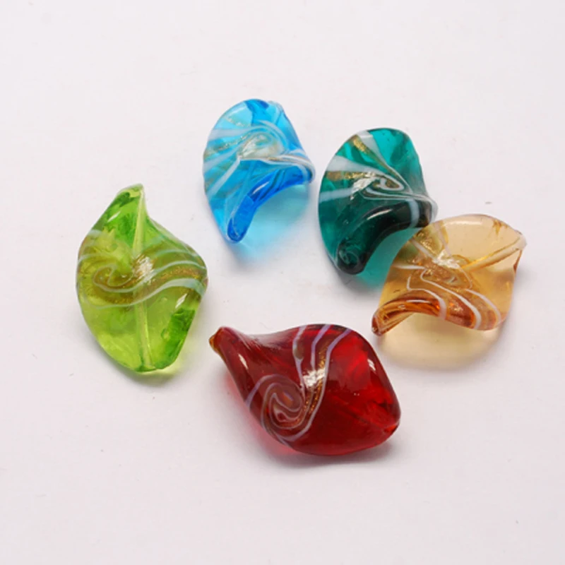 

Pandahall 20pc Mixed Color Handmade Goldsand Lampwork Twist Beads DIY Jewelry Accessories Finding Making Necklace Bracelets