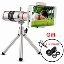 Orbmart Universal 18X Zoom Optical Telescope With Mini Tripod For Samsung iPhone Xiaomi Redmi Note Meizu Mobile Phone Lenses