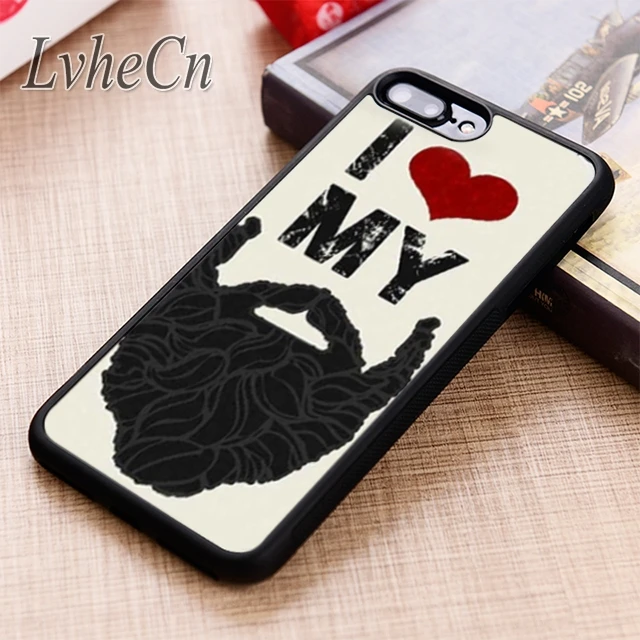 

LvheCn I love beard phone Case cover For iPhone 6 6S 7 8 X XR XS max 5 5S SE Samsung Galaxy S5 S6 S7 edge S8 S9 Plus