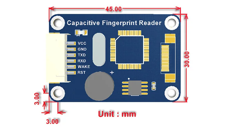 Емкостный отпечатков пальцев, модуль бортовой процессор STM32F105 коммерческих дактилоскопии алгоритм полупроводниковый датчик