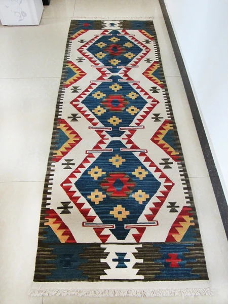 

KILIM pure wool handmade carpets Turkey exotic national wind carpet corridor blanket bed blanket 43gc149yg4