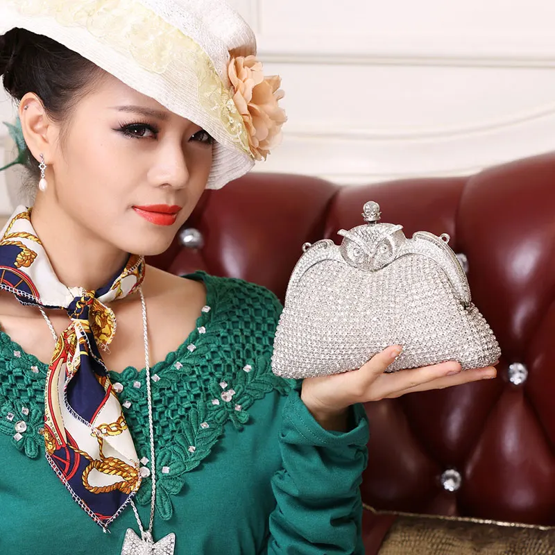 2016 Hot Fashion Handmade Alloy Owl Evening Bag Clutch Crystal Purse Bag Party Vintage Wedding Bag 2016 Hot Fashion Handmade Alloy Owl Evening Bag Clutch Crystal Purse Bag Party Vintage Wedding Bag