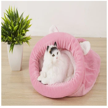 

Cat Sleeping Bag Bed Pet Cat Bed Warm Coral Fleece For Small Dogs Cat Mat Bed Kennel House Soft Warm Sleeping Bed Dropshipping