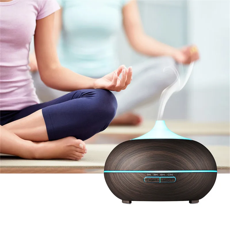 

550ml Electric Ultrasonic Home Aroma Humidifier Air Diffuser Wood Remote Control mist maker humidificador defeuser JS013H 40
