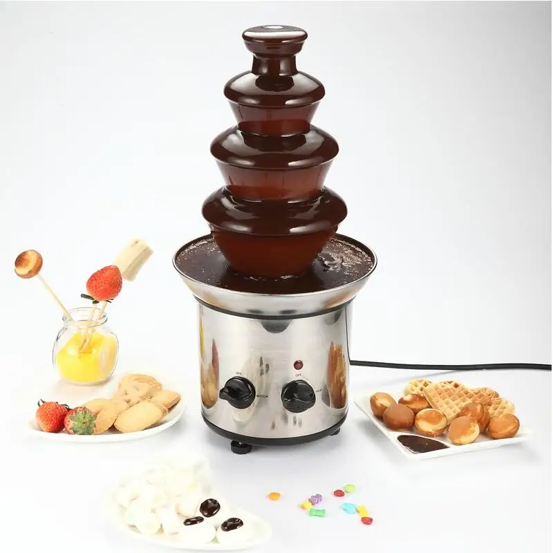 

4 Tiers 46cm Fantanstic Stainless Steel Chocolate Fountain Machine 220V Fondue Event Exhibition Wedding Birthday Party