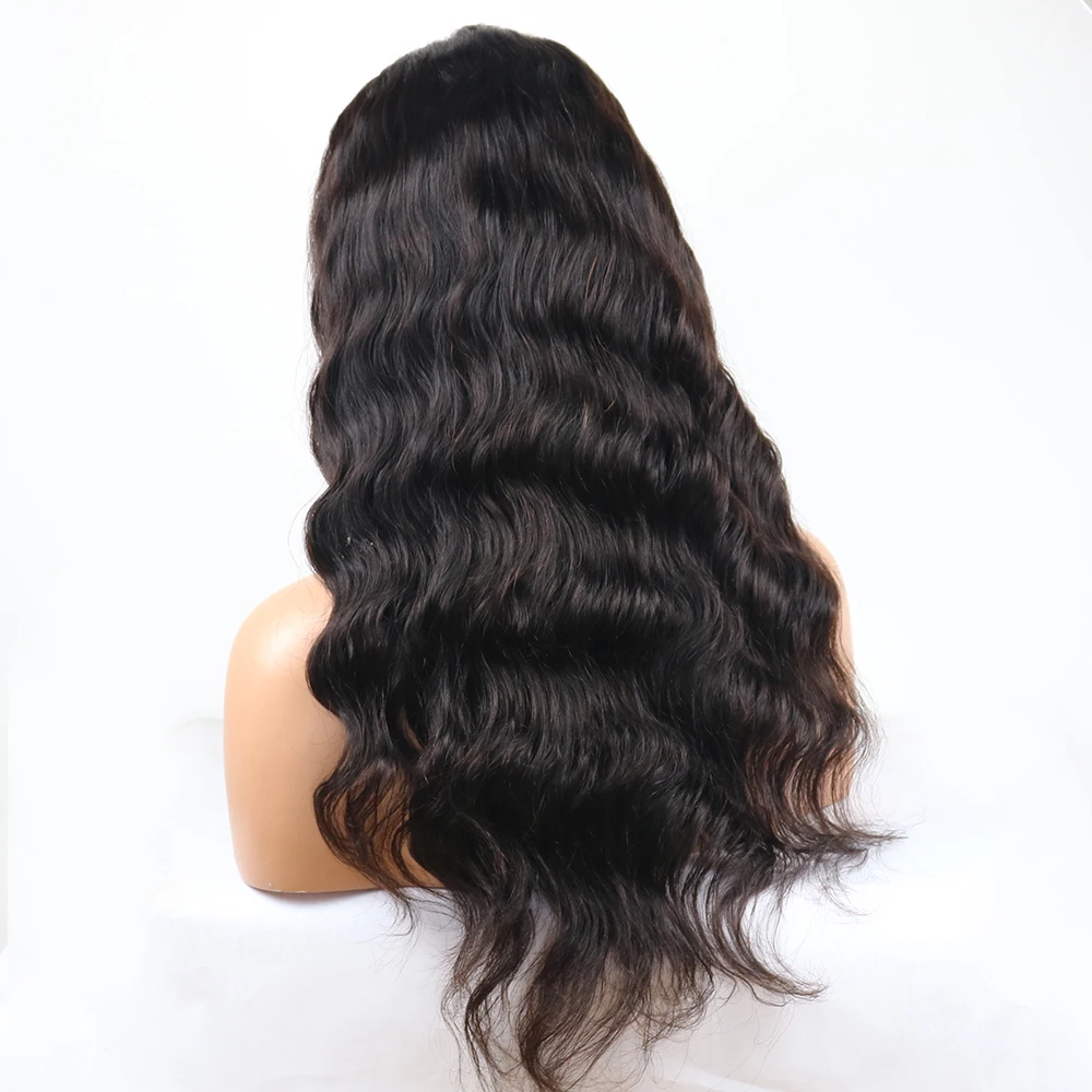 Предварительно сорванный 360 синтетический парик свободная волна бразильские виргинские волосы бесклеевая 360 парик с волосами младенца