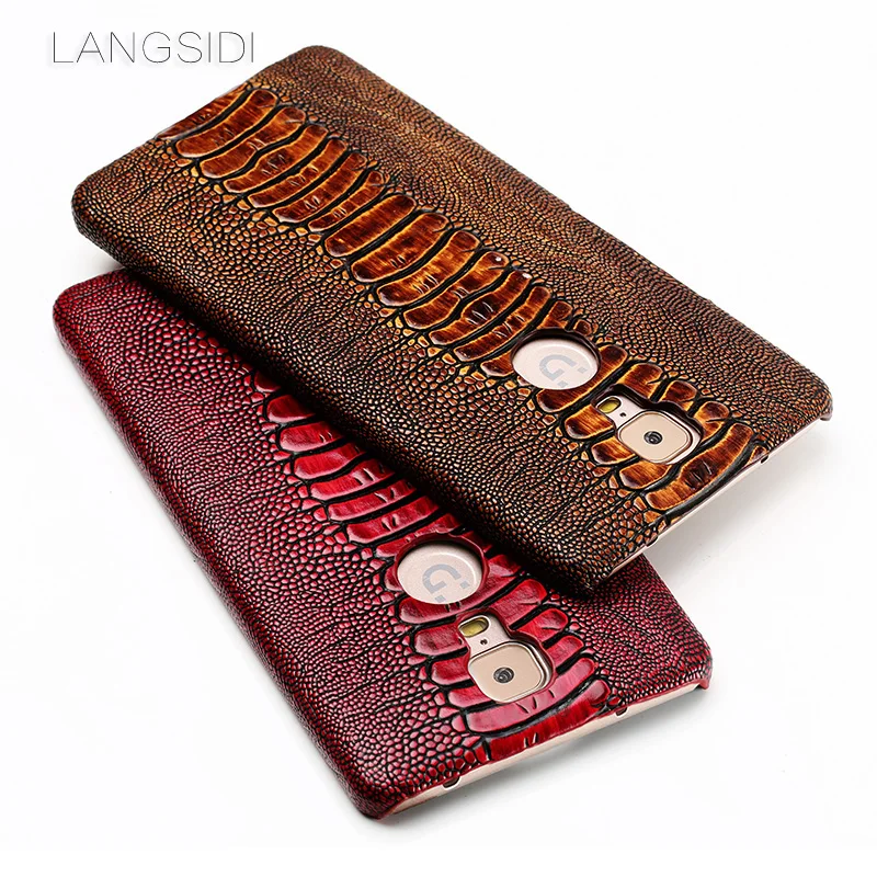 

wangcangli brand phone case ostrich foot grain half-wrapped phone case For Gionee M6 Plus phone case handmade custom processing