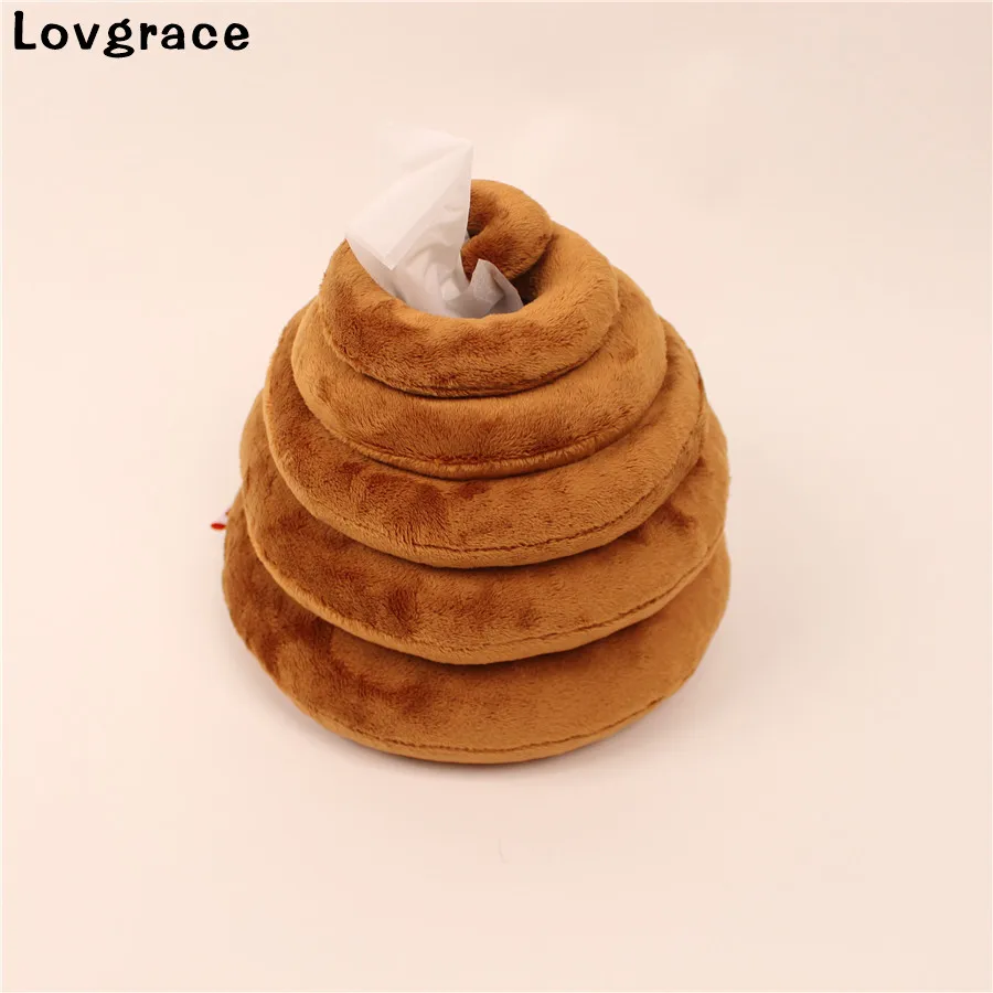 

Funny Cartoon Poo Styling Tissue Box Plush Home Bathroom Car Napkin Paper Container Cute Paper Towel Napkin Case For Home Decor