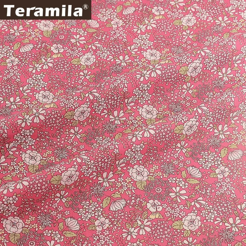 Teramila цветы дизайн хлопок ткани метров красный Tissus ручной работы платье Скрапбукинг лоскутное Beedsheet домашний текстиль