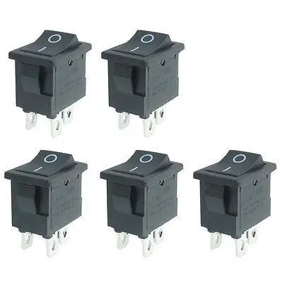 5 шт. AC 250 V/6A 125 V/10A 4 контакта DPST ВКЛ/ВЫКЛ кулисный переключатель | Строительство и