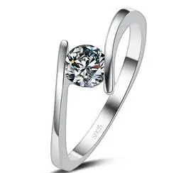 Лучшая подарок для девушки Блестящий CZ Циркон 30% посеребренный ladies' обручальные кольца ювелирные изделия оптом