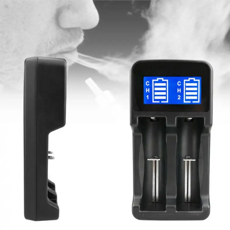 

18650 Battery Charger with USB Interface and Dual-slot Charger for 18650 18490 18350 17670 17500 16340 Rechargeable Battery