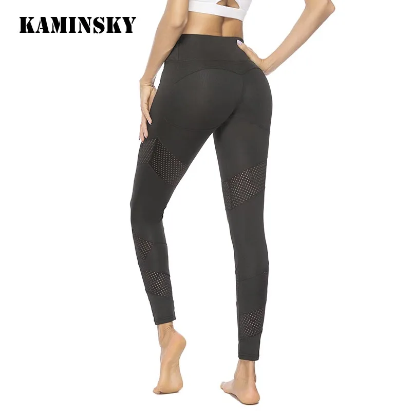 

Kaminsky Push Up Leggings Women Gothic Fitness Clothing Workout Mesh High Waist Pants Female Breathable Patchwork Black Leggings