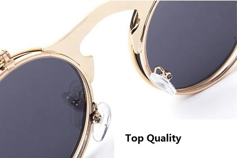 RunBird Ретро стимпанк Круглые Солнцезащитные очки es женские брендовые дизайнерские винтажные металлические паровые панковские Солнцезащитные очки Мужские Oculos De Sol Feminino R009