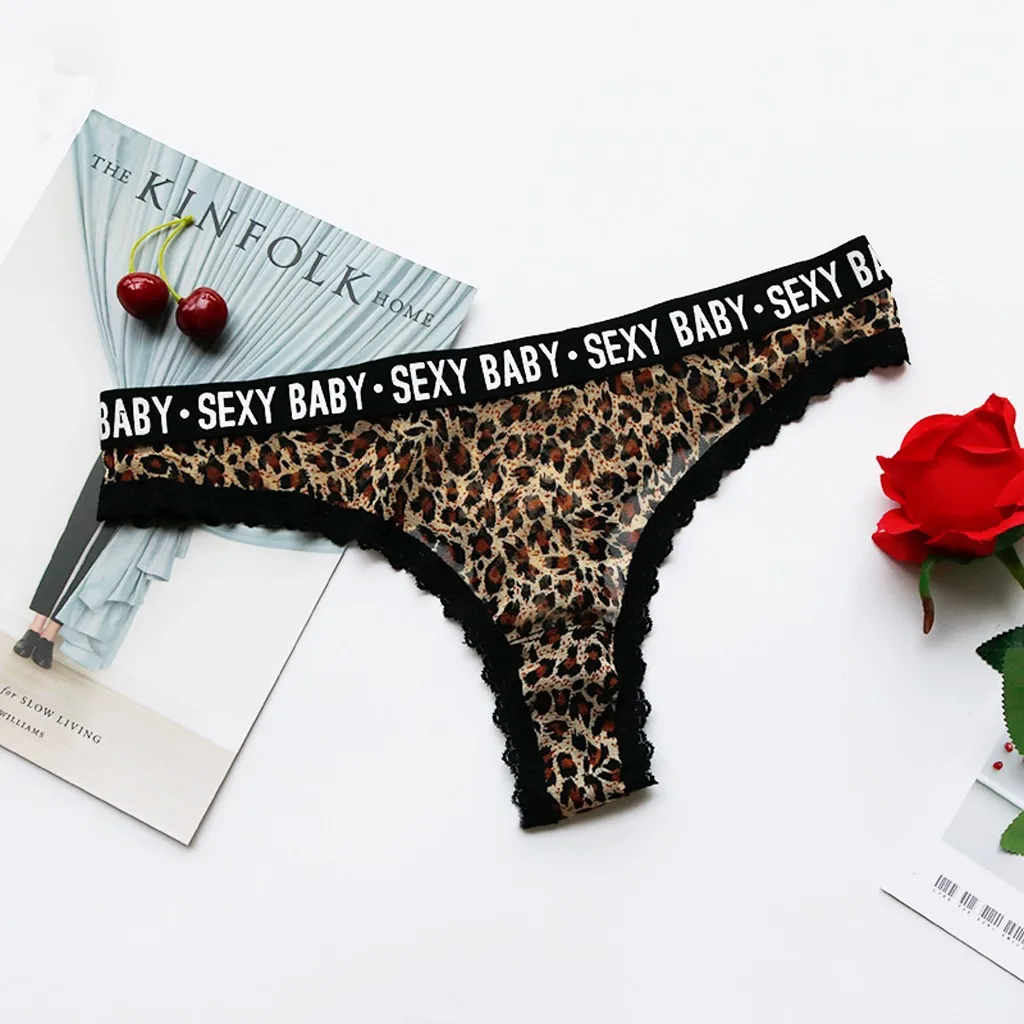 

Sexy Panties Sexy Fashion Letter Lace Leopard Print String Femme Ficelle Women Underpant Lingerie Underwear Women Sexy Panties