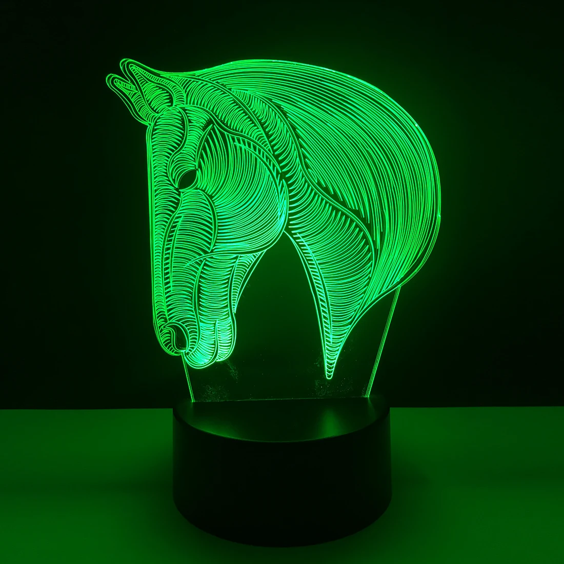  7 Colors Changing Animal Horse LED Night light USB Novelty Gifts 3D Desk Table Lamp USB touch Baby 