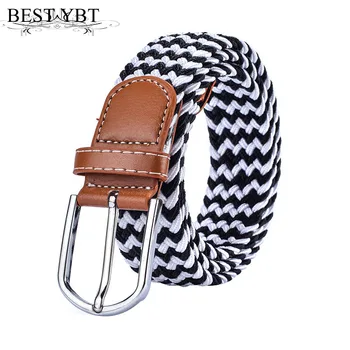 

Best YBT Unisex Canvas belt men Weaving canvas Alloy pin buckle belt casual sport women & men fashion cowboy pants belt