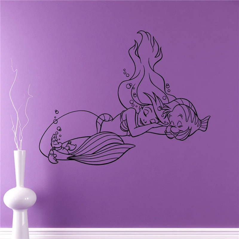 

Little Mermaid Vinyl Decal Princess Ariel Wall Sticker Cartoons Home Interior Children's Nursery Room Decor X010