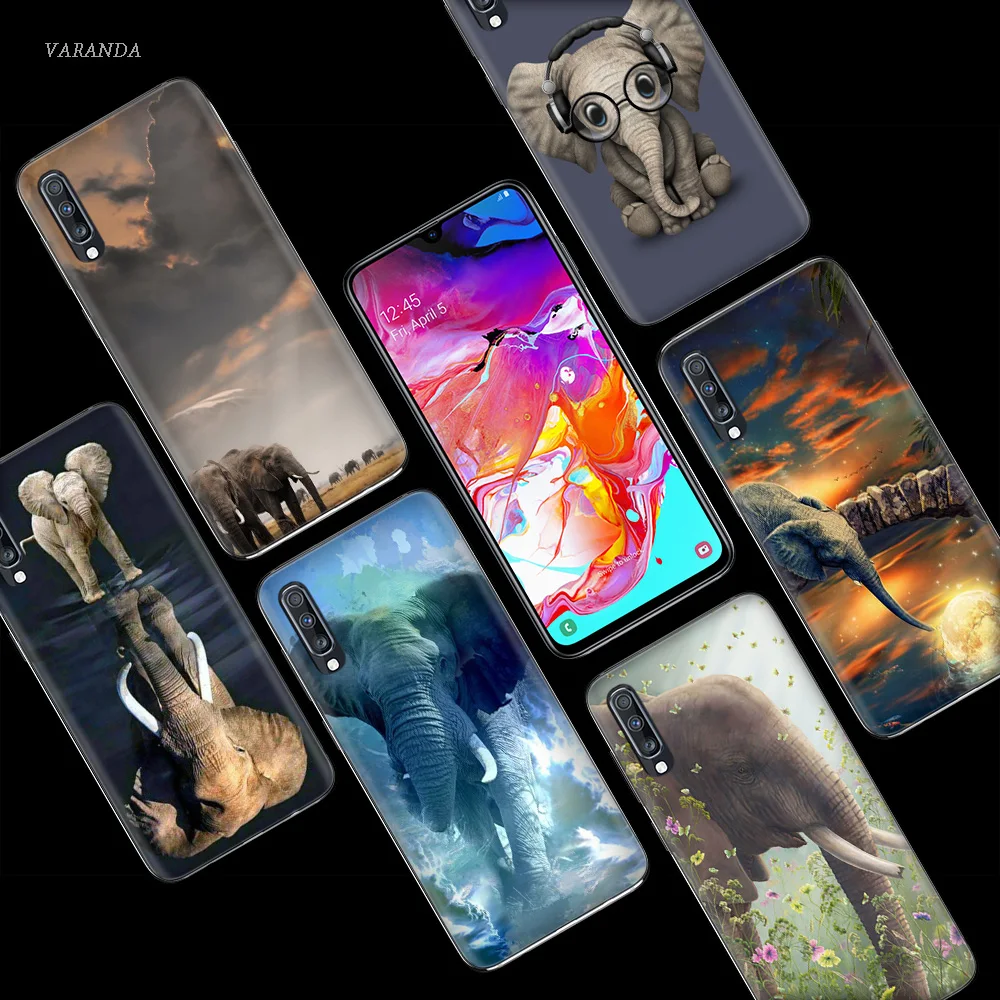 Чехол с милым слоном для Samsung Galaxy A50 A70 A80 A60 A40 A30 A20 A10 M30 M20 M10 A6 A8 Plus A5 A7 A9 2018 чехол