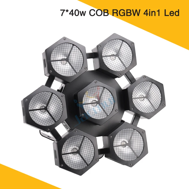 

New Style Snow Petal Modeling Wedding Lights 7*40w COB RGBW Led 6 Eyes Wash DJ Stage Lighting