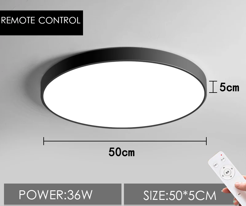 Светодиодный потолочный светильник современная лампа для гостиной светильник для спальни кухни поверхностное крепление скрытая панель Пульт дистанционного управления - Цвет корпуса: remote control