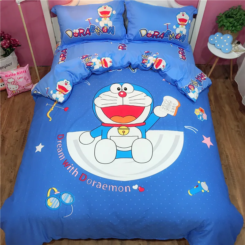 New 100 cotton Sweet lovely Doraemon bedding  sets twin 