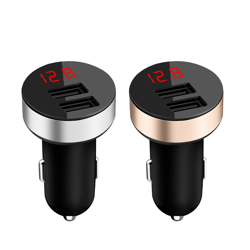 

Auto Car Charger One Tow Two Cigarette Lighting Converter Plug Double USB Vehicle Multifunctional Mobile Phone Car Fast Charging