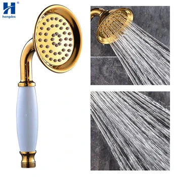 

Hongdec Bathroom Luxury brass gold Telephone antique Hand Held Shower Head