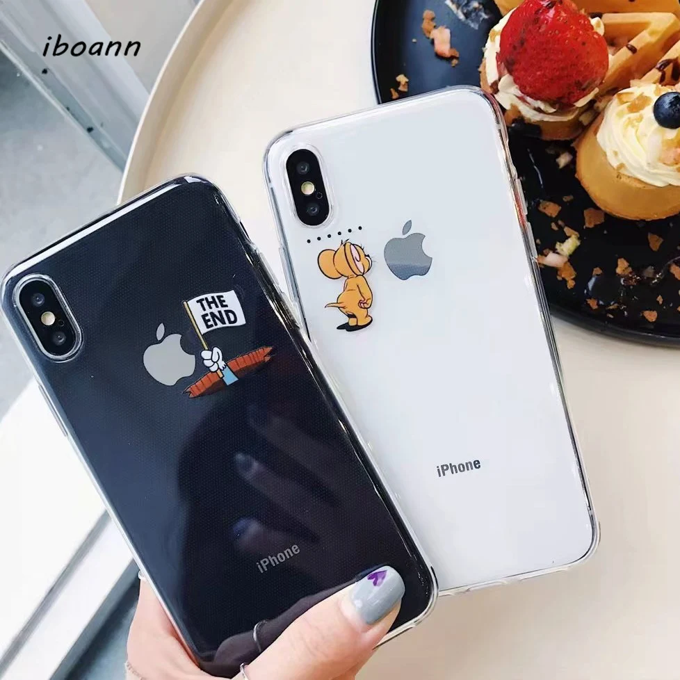 iboann cute cartoon kuso Tom and Jerry Mouse cat TPU soft