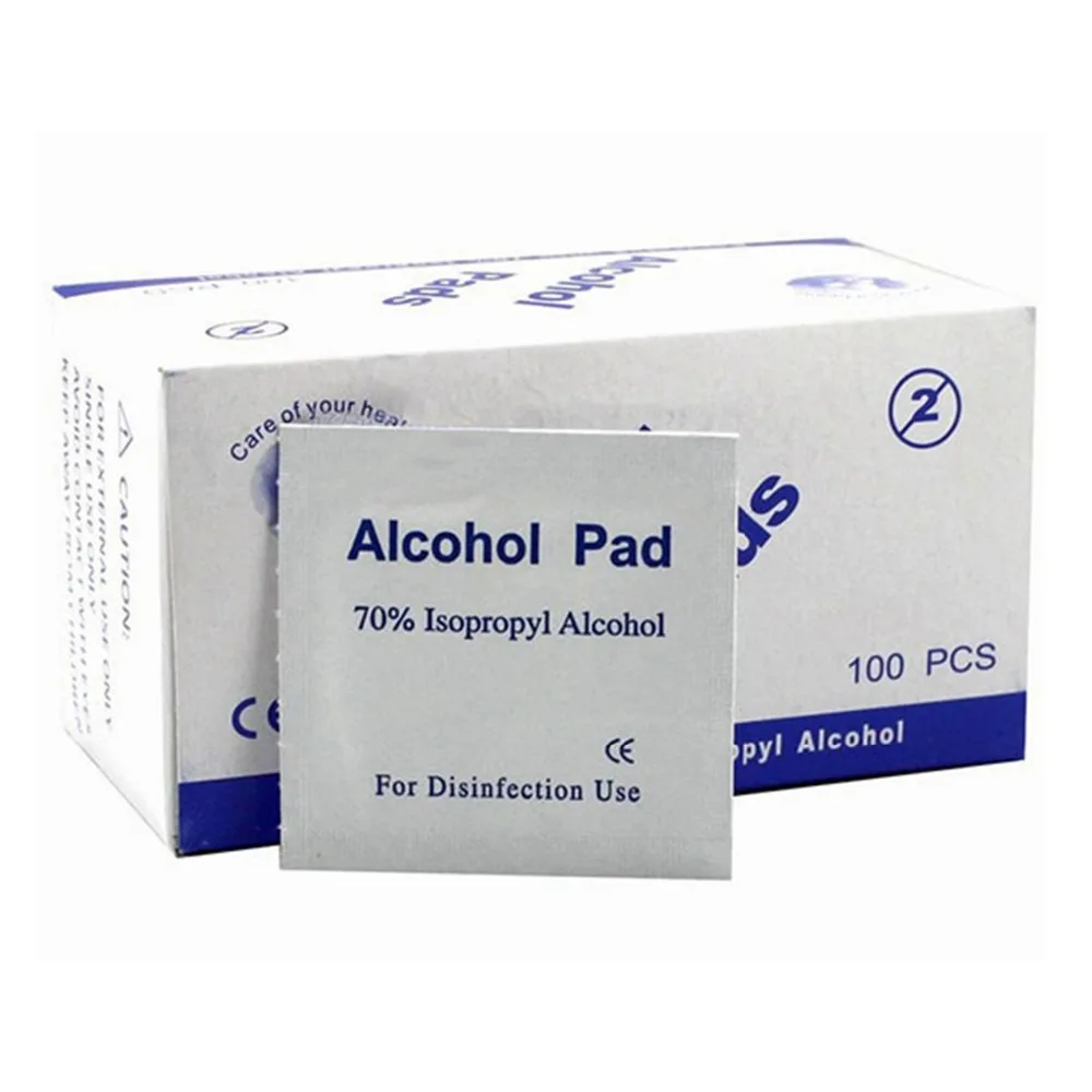 Portable 100pcs Alcohol Swab Pads Prep Wipes Antiseptic Cleanser