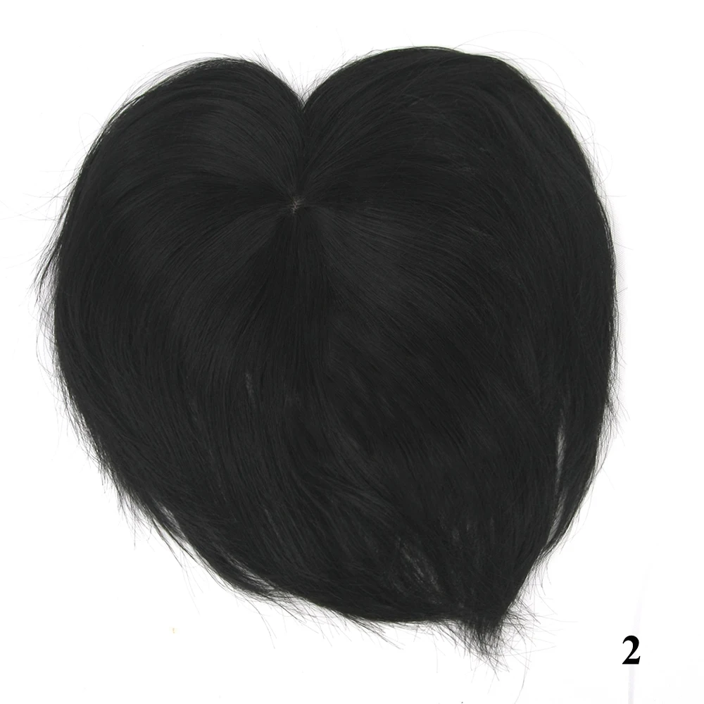 Soowee 4 цвета высокая температура волокно синтетические волосы накладка из волос Прямо Топ волосы закрытия для мужчин и женщин