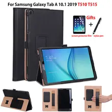 Роскошный чехол для samsung Galaxy Tab A 10,1 T510 T515, SM-T510 чехол, чехол для планшета из искусственной кожи, чехол-подставка+ пленка+ ручка