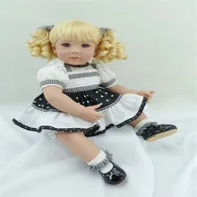 Reborn Silicone dolls 20 inch 50 cm ,Beautiful fashion lifelike doll reborn babies Blonde hair girl